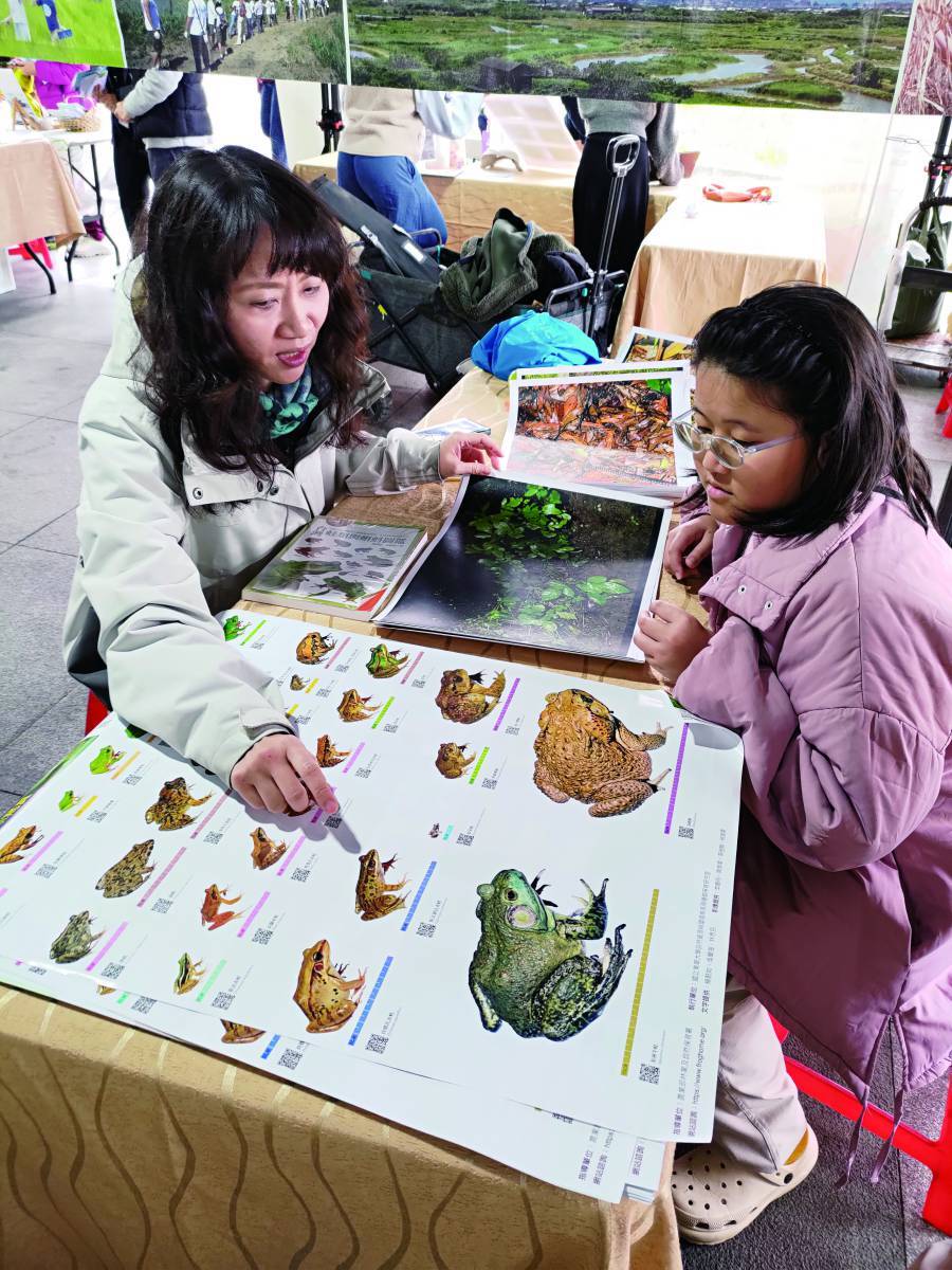 各攤位使出渾身解數向民眾介紹濕地環境與生物／楊越涵 攝
